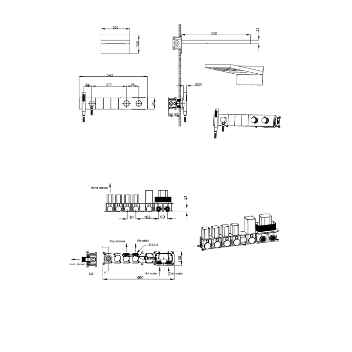 Boheme 133-GM душевая система термостатическая
