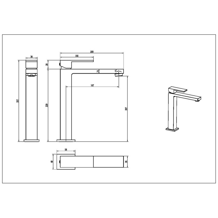Boheme 472-CR Смеситель высокий Qubic Chrome