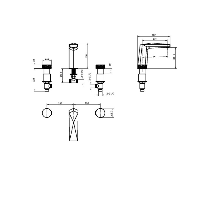 Boheme 150-G-TOUCH смеситель для раковины Gold