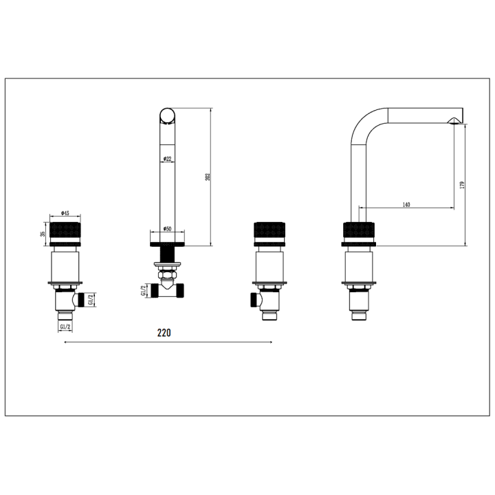 Boheme 152-SGM.3 смеситель для раковины LINEA