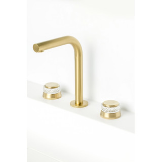 Boheme AURA Смеситель для раковины стандартный на 3 отверстия Matt Gold