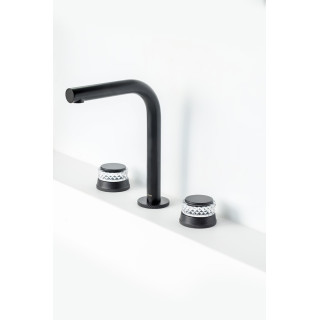 Boheme AURA Смеситель для раковины стандартный на 3 отверстия Black