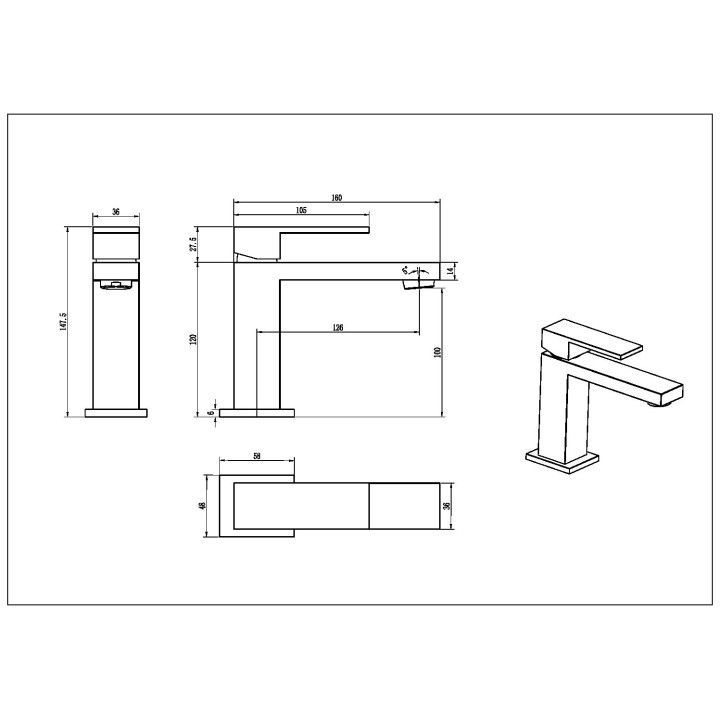 Boheme 471-MW смеситель для раковины Qubic