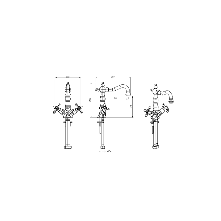 Boheme 272-Royal/CRST смеситель для раковины