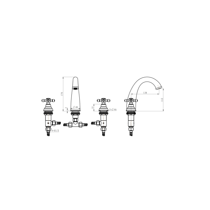 Boheme 317-ST смеситель Satine бронза для раковины