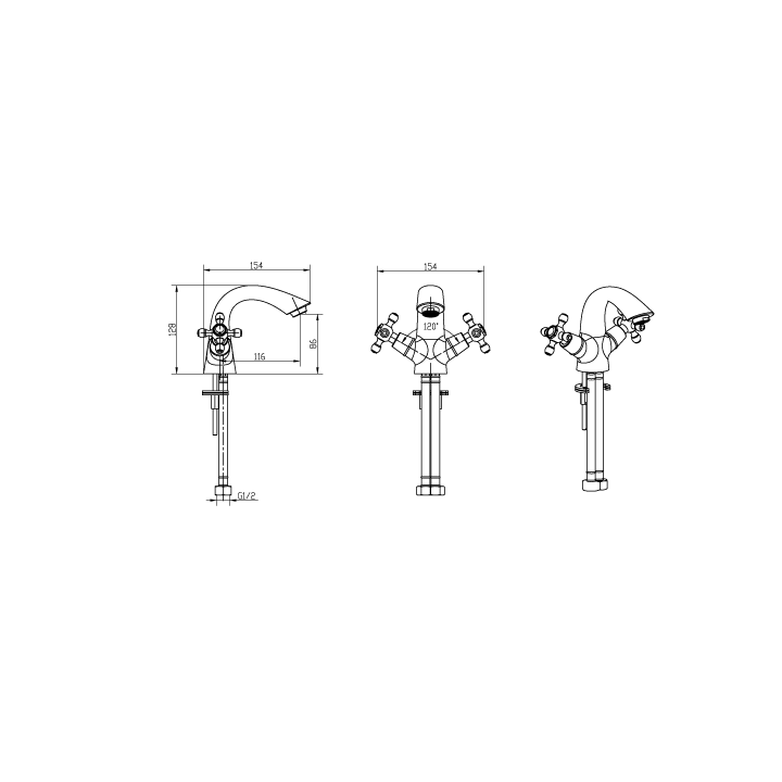 Boheme 271 смеситель раковина стандарт хром