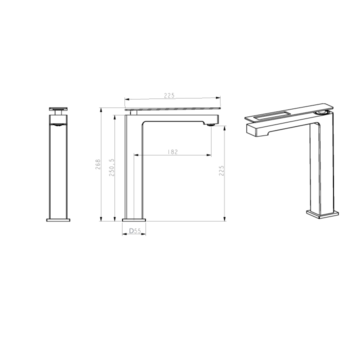Boheme 142-WG.2 Смеситель высокий Gold