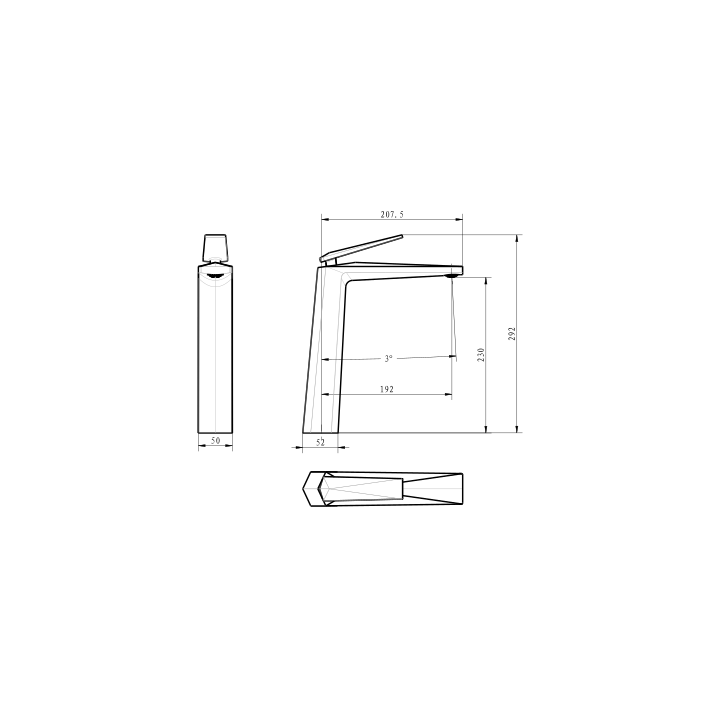 Boheme 372-SGM смеситель Venturo для раковины