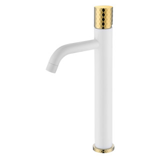 Boheme Stick DIAMOND Смеситель для раковины высокий W (белый глянец)