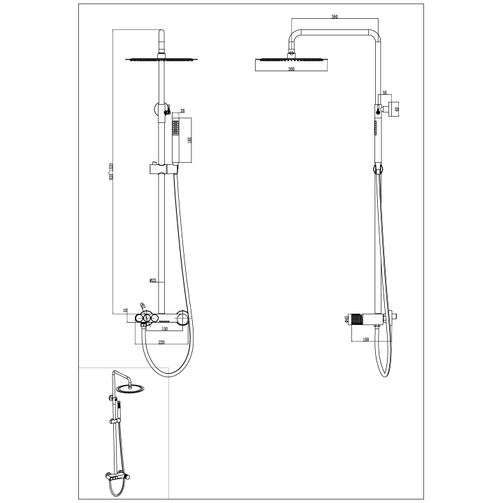Boheme Stick TOUCH 128-GM.2 душевая система