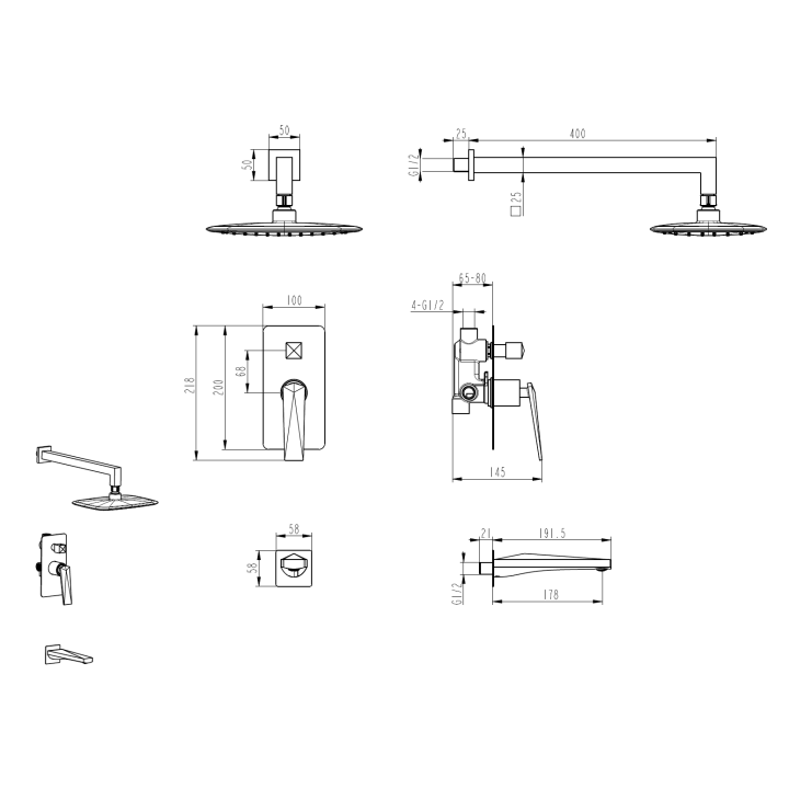 Душевая система Boheme 384-B-2 Venturo Black