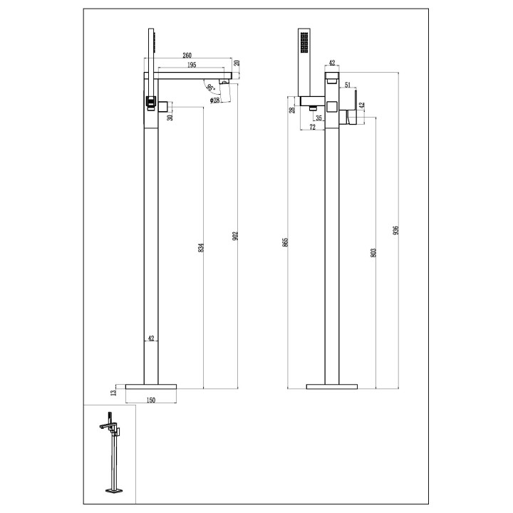 Boheme 479-CR смеситель для ванны Chrome