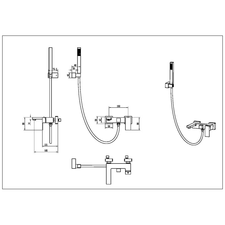 Boheme 473-B смеситель для ванны Black