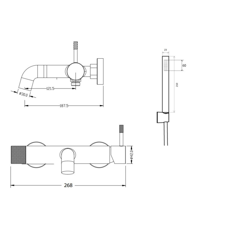 Boheme 463-BG смеситель настенный Gold