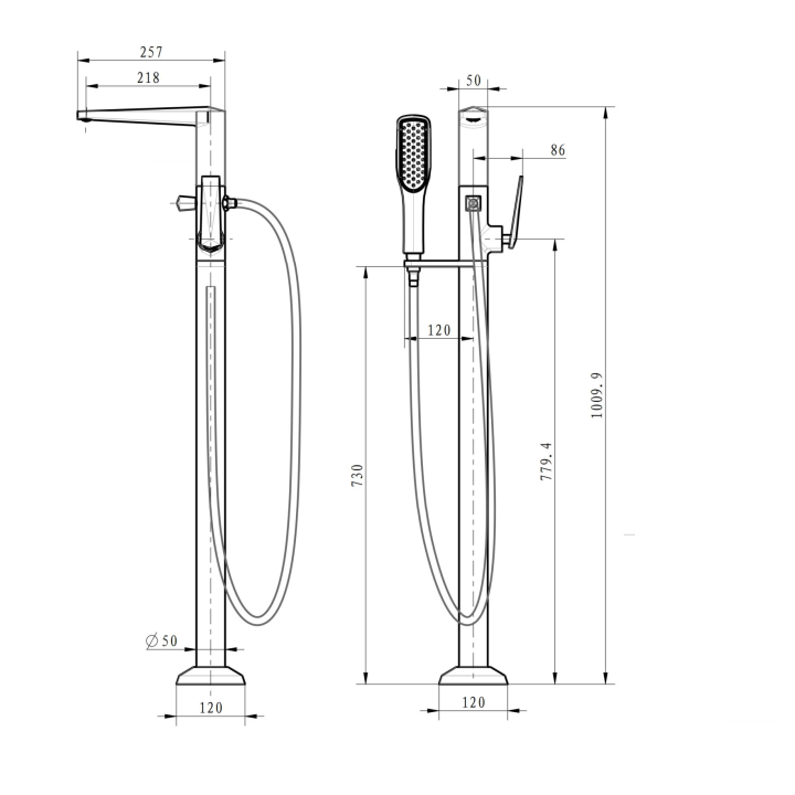 Boheme 379 Venturo смеситель напольный для ванны