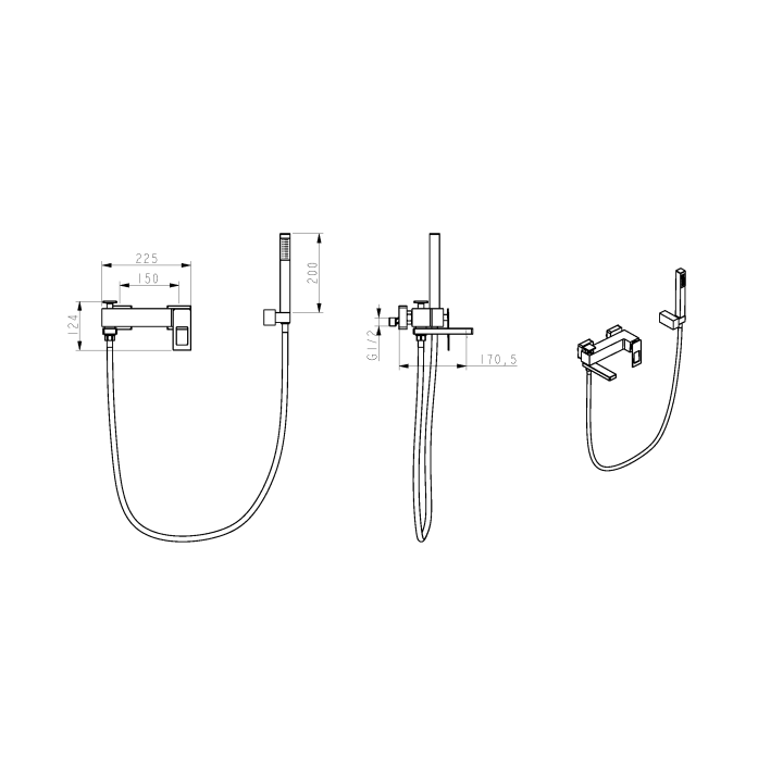 Boheme 143-BB смеситель для ванны Black