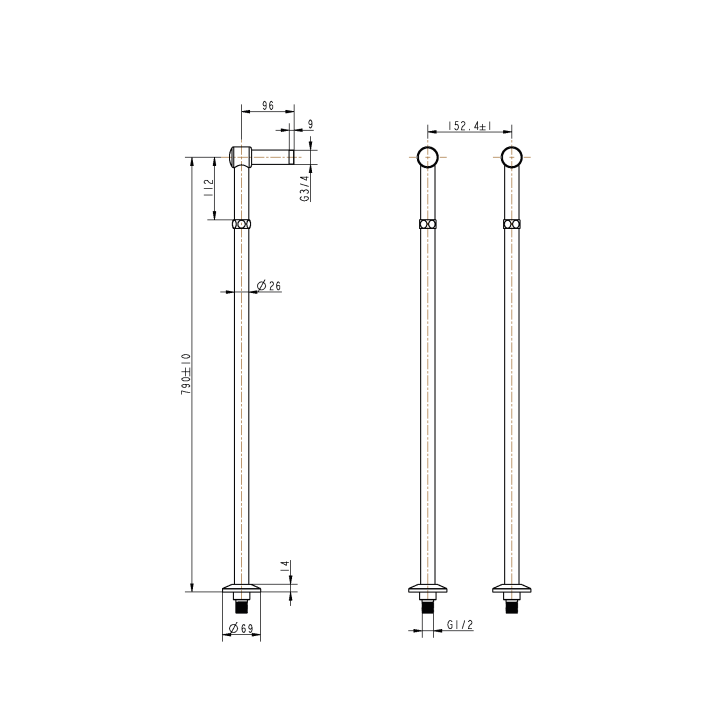 Boheme 603 Колонны для смесителя Chrome