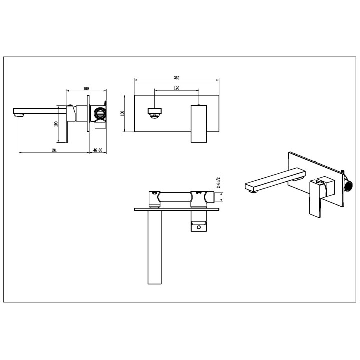 Boheme 475-G встраиваемый смеситель Gold
