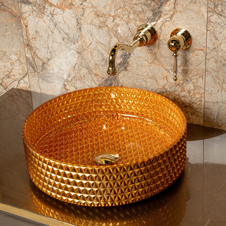 Boheme 327 смеситель скрытый Gold для раковины