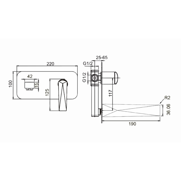 Boheme 385 смеситель скрытого монтажа Gold
