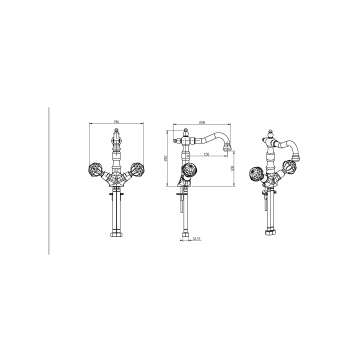 Boheme 352 смеситель для раковины Chrome