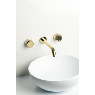 Boheme AURA Смеситель встраиваемый для раковины на 3 отверстия Gold