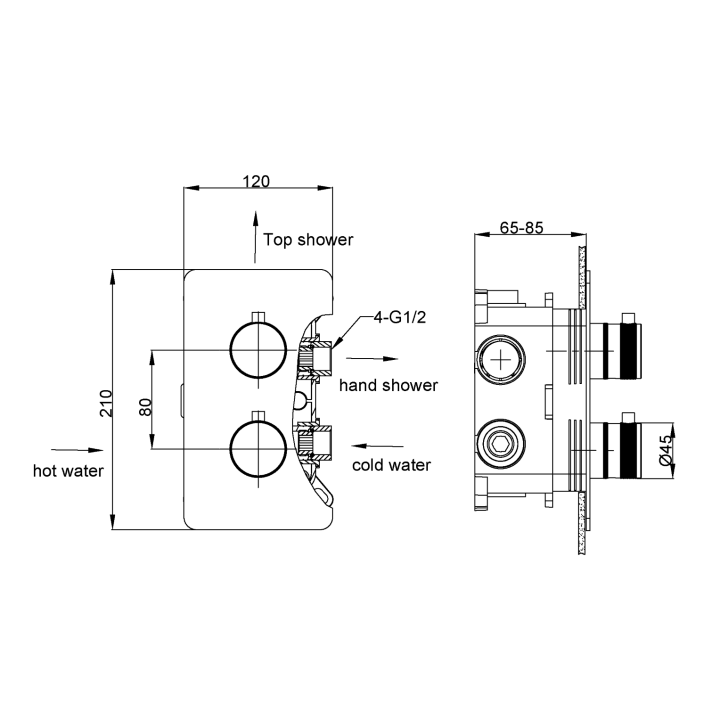 Boheme 134-2-SGM CELL Смеситель скрытый термостат
