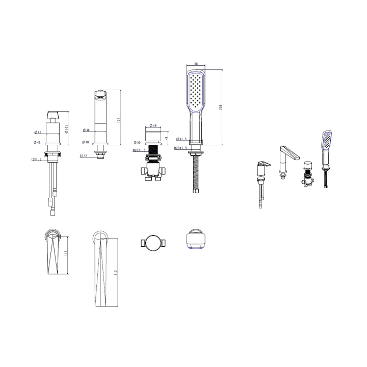 Boheme 370-SGM смеситель для ванны