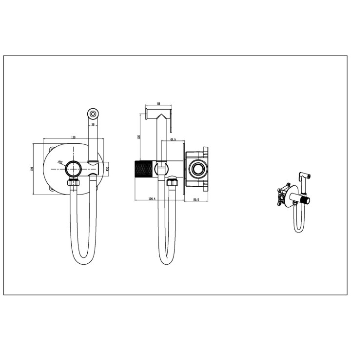 Boheme 157-NB встраиваемый гигиенический душ