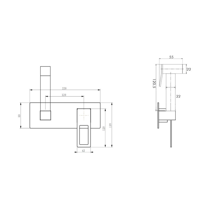 Boheme 147-BВ гигиенический душ, скрытый монтаж