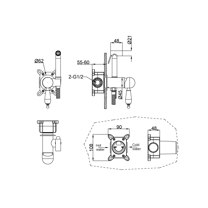 Boheme 434 Гигиенический душ Bronze