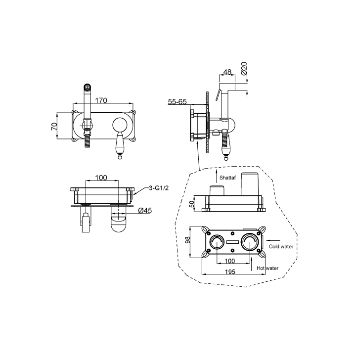 Boheme Brilante 426 гигиенический душ, хром