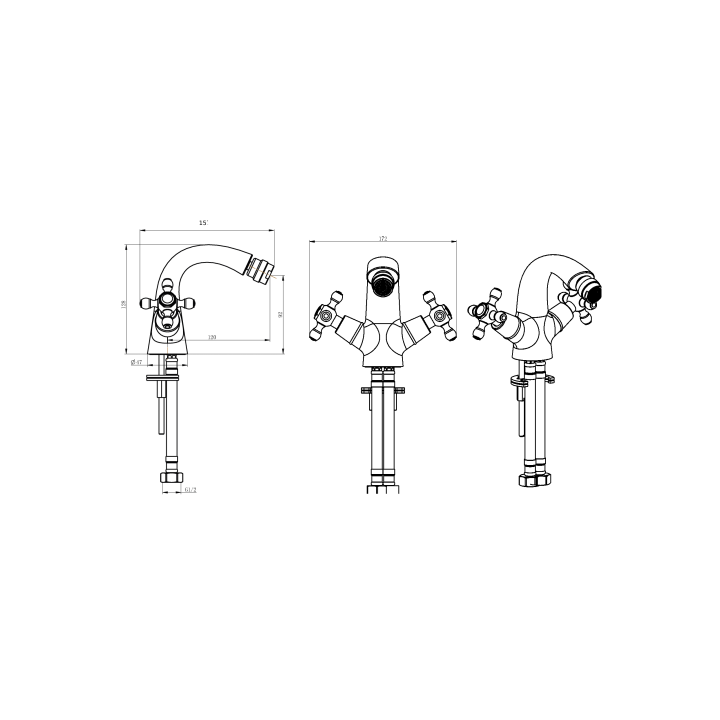Boheme 296-Camelia смеситель для биде Gold