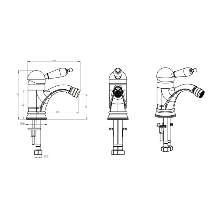 Boheme 316-Royal/CRST смеситель для биде Bronze