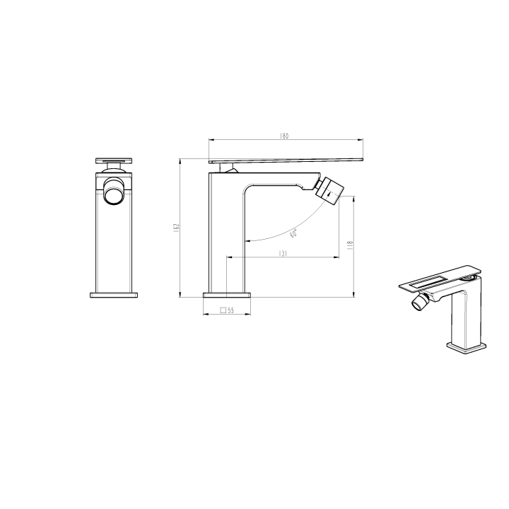 Boheme 146-WCR.2 смеситель для биде Q белый