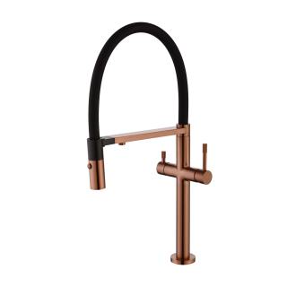 Boheme Uno Смеситель для кухни с краном под фильтр Copper Brushed