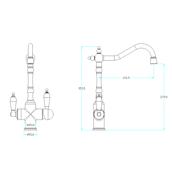 Boheme 112-BSW смеситель с фильтром для кухни