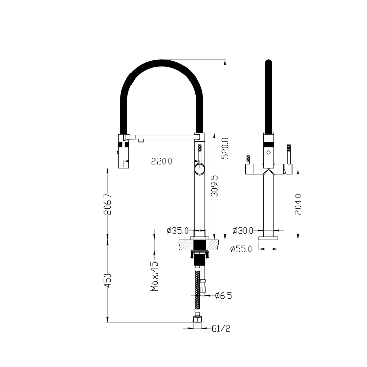 Boheme 115-NB смеситель для кухни Nickel Brush