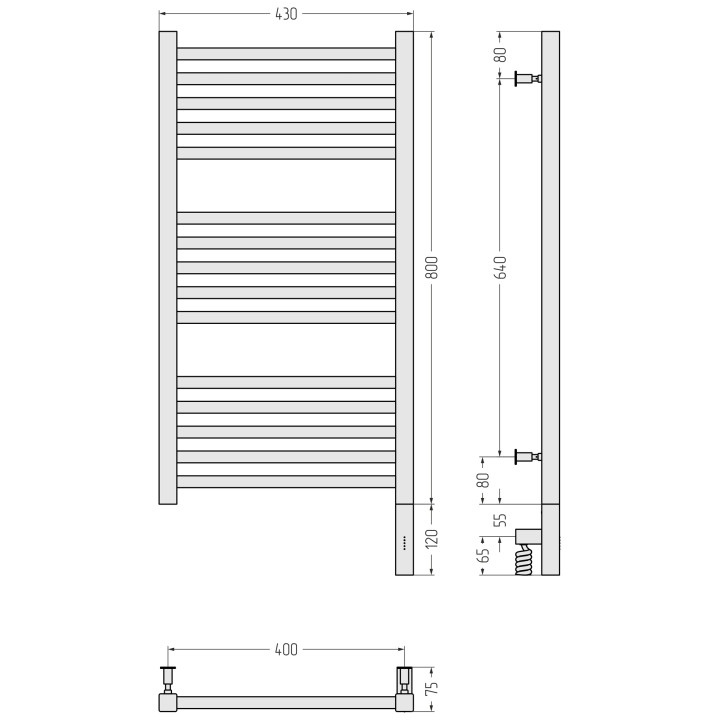 Сунержа 03-5701-8040 полотенцесушитель 80х40 золото