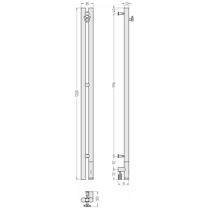 Сунержа 05-5843-1253 полотенцесушитель электрический