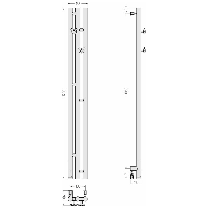 Сунержа 03-5844-1211 полотенцесушитель золото