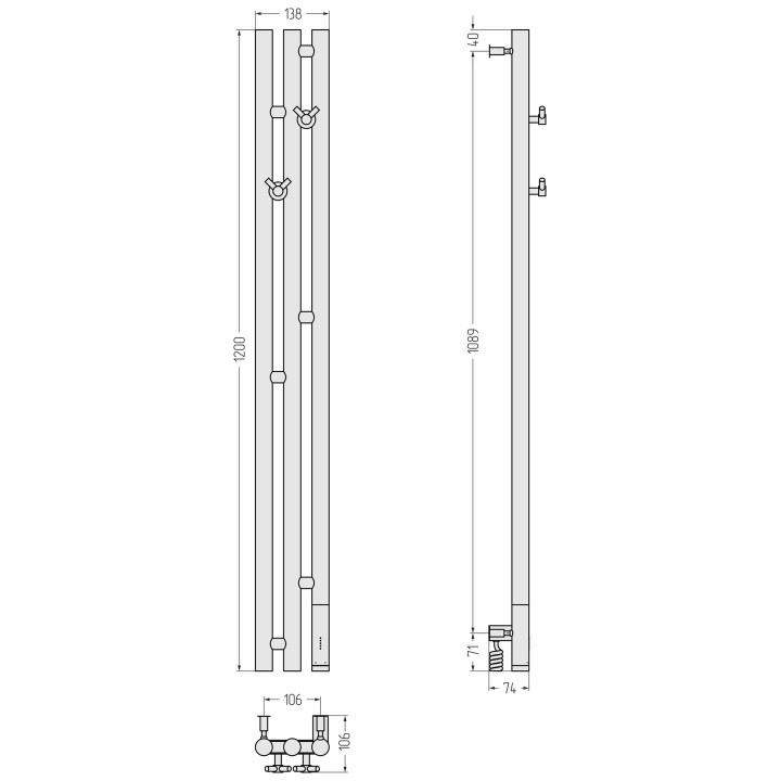 Полотенцесушитель Сунержа 03-5845-1211 золотой
