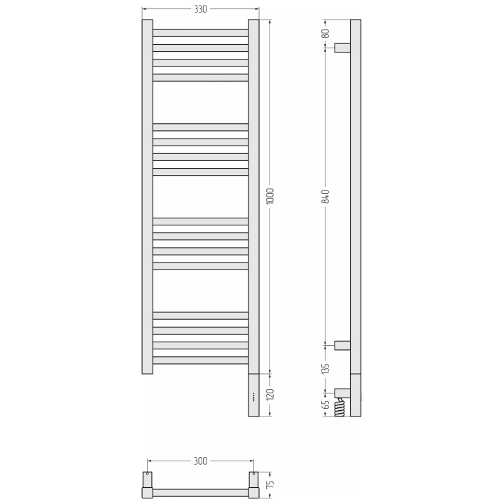 Сунержа 032-5901-1030 полотенцесушитель, матовое золото