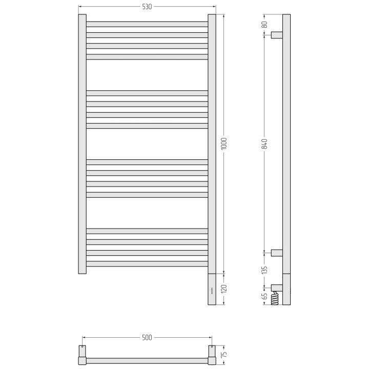 Сунержа 051-5901-1050 полотенцесушитель латунь