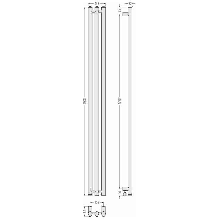 Сунержа 32-0884-1506 полотенцесушитель электрический