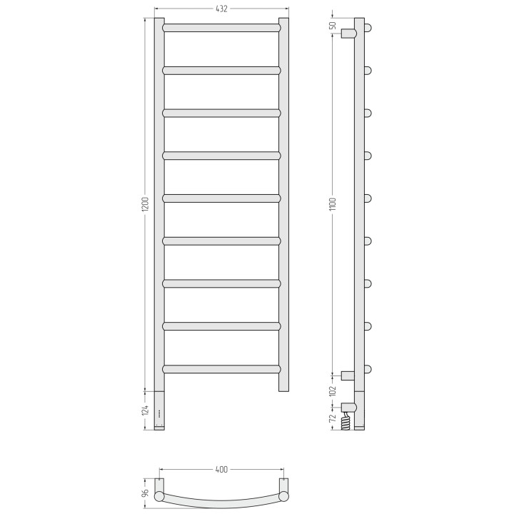 Полотенцесушитель Сунержа 032-6000-1240 120х40