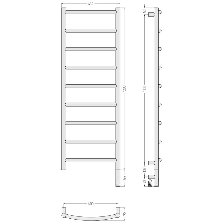 Сунержа 03-6001-1240 полотенцесушитель, золото