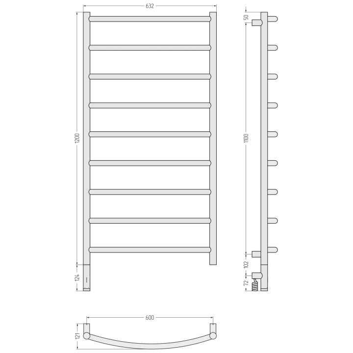 Полотенцесушитель 05-6000-1260 Сунержа Галант 3.1