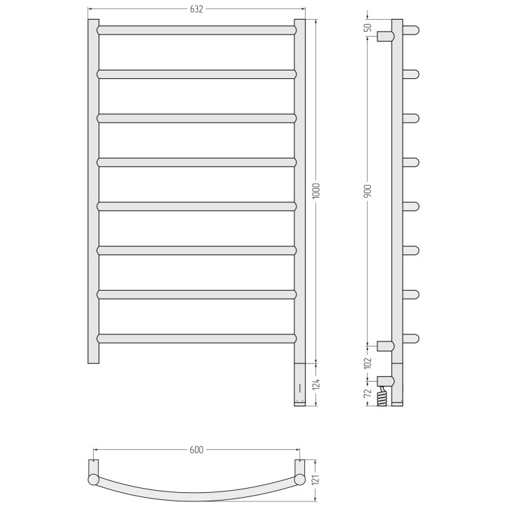 Сунержа 051-6001-1060 полотенцесушитель Galant 3.1