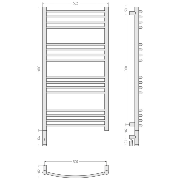 Сунержа 032-6002-1050 полотенцесушитель золото